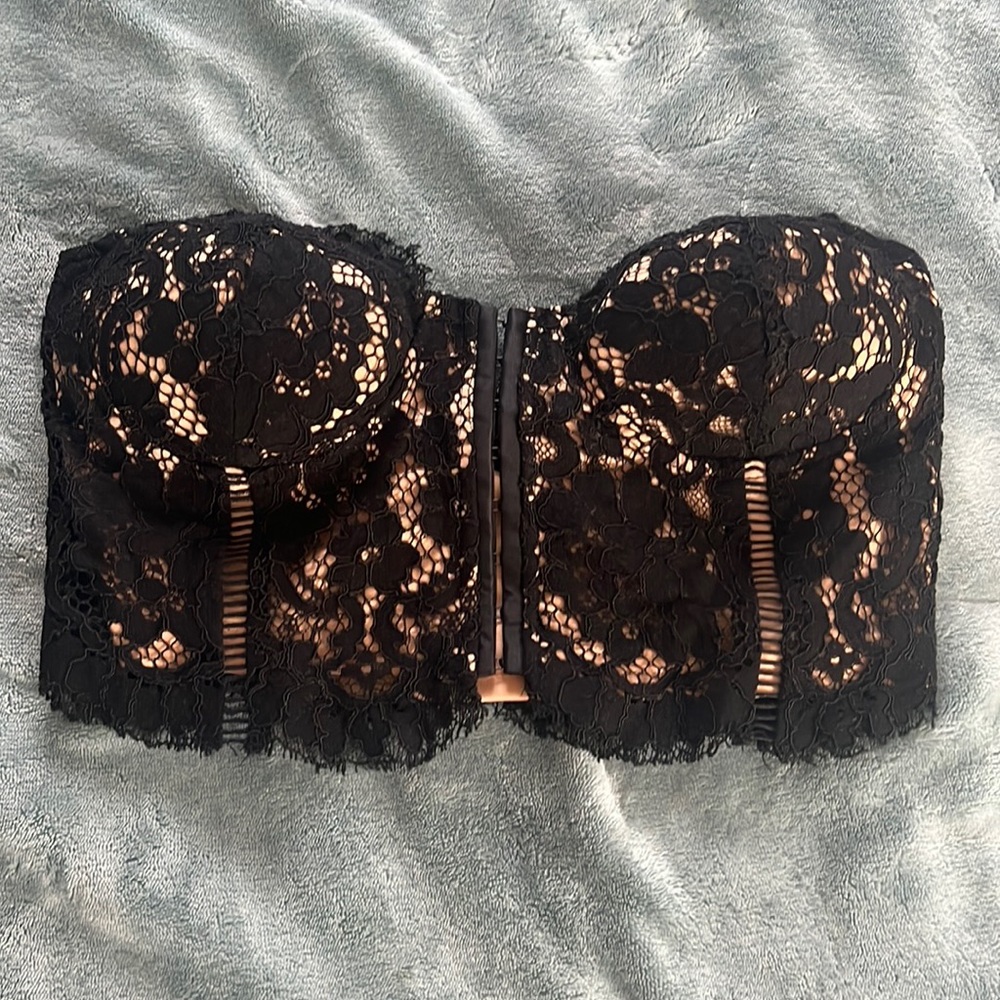 Lulus black lace corset with built in bra